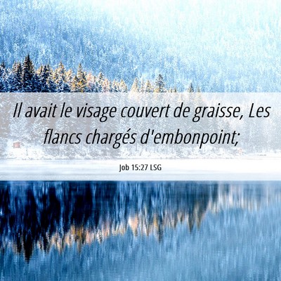 Picture 06 - Job 15:27 LSG - Il avait le visage couvert de graisse, Les flancs - Bible Verse Picture