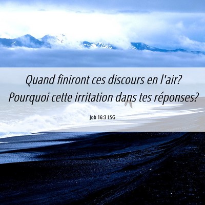 Picture 06 - Job 16:3 LSG - Quand finiront ces discours en l'air? Pourquoi - Bible Verse Picture