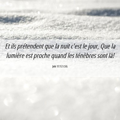 Picture 06 - Job 17:12 LSG - Et ils prétendent que la nuit c'est le jour, Que - Bible Verse Picture