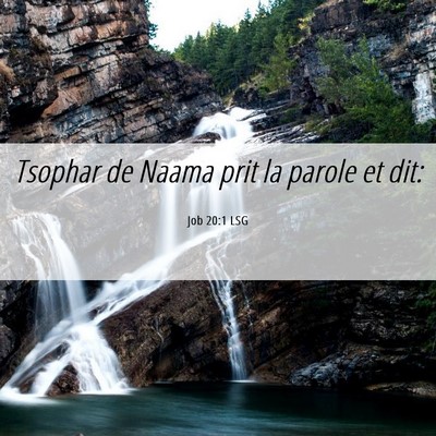 Picture 06 - Job 20:1 LSG - Tsophar de Naama prit la parole et - Bible Verse Picture