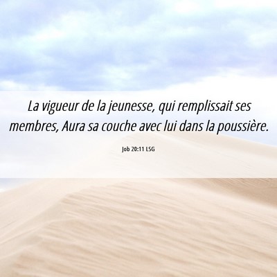 Picture 06 - Job 20:11 LSG - La vigueur de la jeunesse, qui remplissait ses - Bible Verse Picture