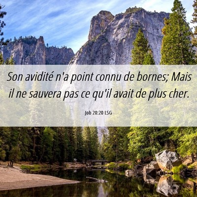 Picture 06 - Job 20:20 LSG - Son avidité n'a point connu de bornes; Mais il - Bible Verse Picture