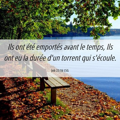 Picture 06 - Job 22:16 LSG - Ils ont été emportés avant le temps, Ils ont - Bible Verse Picture