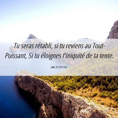 Picture 06 - Job 22:23 LSG - Tu seras rétabli, si tu reviens au - Bible Verse Picture