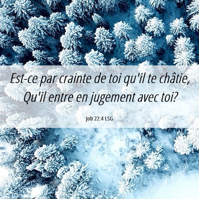Picture 06 - Job 22:4 LSG - Est-ce par crainte de toi qu'il te châtie, Qu'il - Bible Verse Picture
