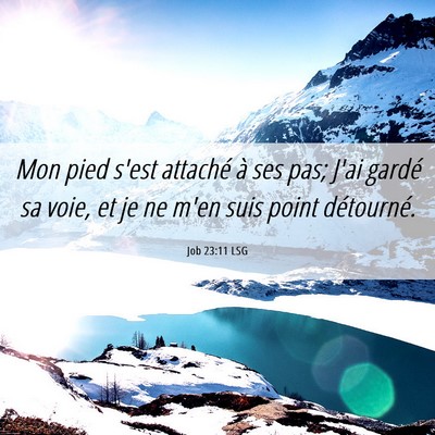 Picture 06 - Job 23:11 LSG - Mon pied s'est attaché à ses pas; J'ai gardé - Bible Verse Picture