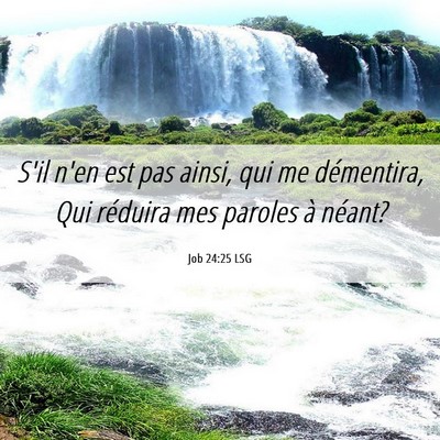 Picture 06 - Job 24:25 LSG - S'il n'en est pas ainsi, qui me démentira, Qui - Bible Verse Picture
