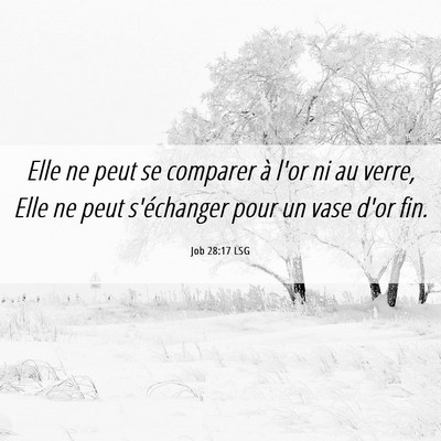 Picture 06 - Job 28:17 LSG - Elle ne peut se comparer à l'or ni au verre, - Bible Verse Picture