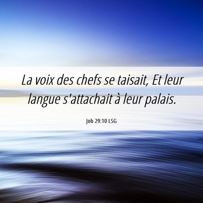 Picture 06 - Job 29:10 LSG - La voix des chefs se taisait, Et leur langue - Bible Verse Picture