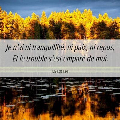 Picture 06 - Job 3:26 LSG - Je n'ai ni tranquillité, ni paix, ni repos, Et - Bible Verse Picture