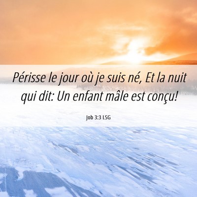Picture 06 - Job 3:3 LSG - Périsse le jour où je suis né, Et la nuit qui - Bible Verse Picture