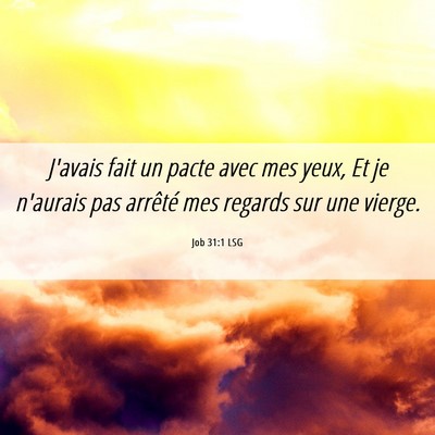 Picture 06 - Job 31:1 LSG - J'avais fait un pacte avec mes yeux, Et je - Bible Verse Picture