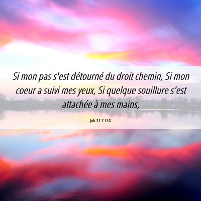Picture 06 - Job 31:7 LSG - Si mon pas s'est détourné du droit chemin, Si - Bible Verse Picture
