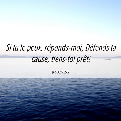 Picture 06 - Job 33:5 LSG - Si tu le peux, réponds-moi, Défends ta cause, - Bible Verse Picture