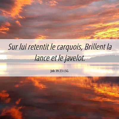 Picture 06 - Job 39:23 LSG - Sur lui retentit le carquois, Brillent la lance - Bible Verse Picture
