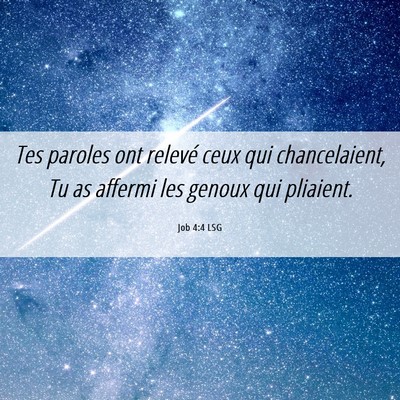 Picture 06 - Job 4:4 LSG - Tes paroles ont relevé ceux qui chancelaient, Tu - Bible Verse Picture