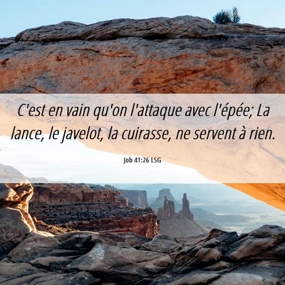 Picture 06 - Job 41:26 LSG - C'est en vain qu'on l'attaque avec l'épée; La - Bible Verse Picture