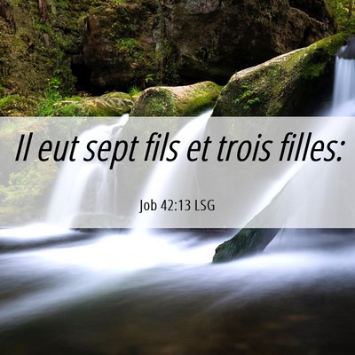 Picture 06 - Job 42:13 LSG - Il eut sept fils et trois - Bible Verse Picture