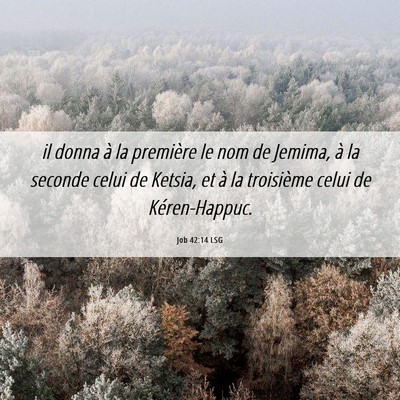 Picture 06 - Job 42:14 LSG - il donna à la première le nom de Jemima, à la - Bible Verse Picture