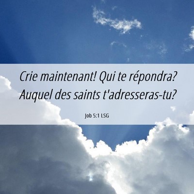 Picture 06 - Job 5:1 LSG - Crie maintenant! Qui te répondra? Auquel des - Bible Verse Picture