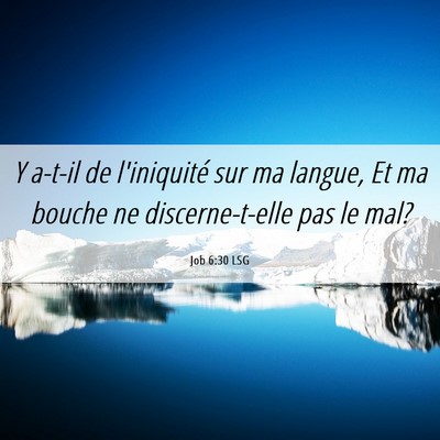 Picture 06 - Job 6:30 LSG - Y a-t-il de l'iniquité sur ma langue, Et ma - Bible Verse Picture