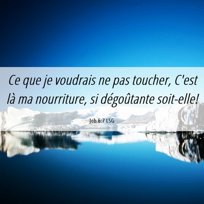 Picture 06 - Job 6:7 LSG - Ce que je voudrais ne pas toucher, C'est là ma - Bible Verse Picture