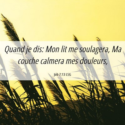 Picture 06 - Job 7:13 LSG - Quand je dis: Mon lit me soulagera, Ma couche - Bible Verse Picture