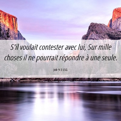 Picture 06 - Job 9:3 LSG - S'il voulait contester avec lui, Sur mille choses - Bible Verse Picture