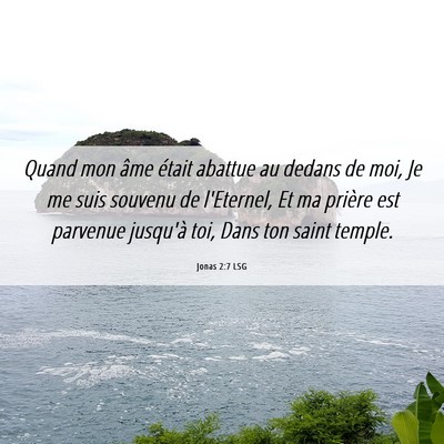 Picture 06 - Jonas 2:7 LSG - Quand mon âme était abattue au dedans de moi, - Bible Verse Picture