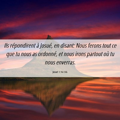 Picture 06 - Josué 1:16 LSG - Ils répondirent à Josué, en disant: Nous - Bible Verse Picture