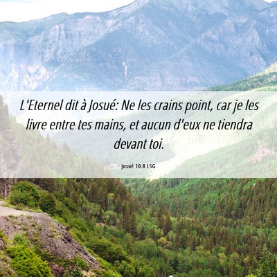 Picture 06 - Josué 10:8 LSG - L'Eternel dit à Josué: Ne les crains point, car - Bible Verse Picture