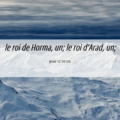 Picture 06 - Josué 12:14 LSG - le roi de Horma, un; le roi d'Arad, - Bible Verse Picture