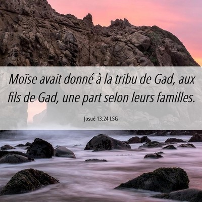 Picture 06 - Josué 13:24 LSG - Moïse avait donné à la tribu de Gad, aux fils - Bible Verse Picture