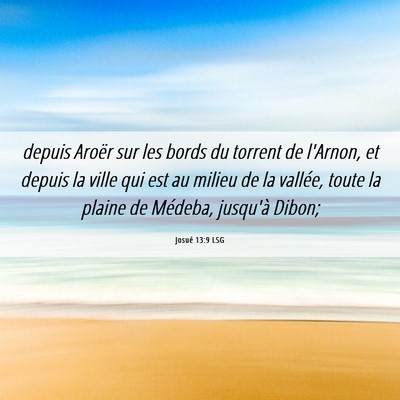 Picture 06 - Josué 13:9 LSG - depuis Aroër sur les bords du torrent de - Bible Verse Picture