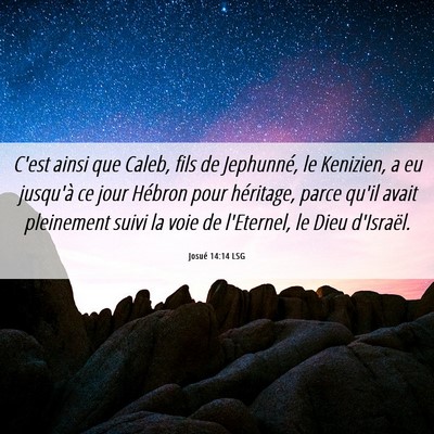 Picture 06 - Josué 14:14 LSG - C'est ainsi que Caleb, fils de Jephunné, le - Bible Verse Picture