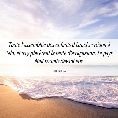 Picture 06 - Josué 18:1 LSG - Toute l'assemblée des enfants d'Israël se - Bible Verse Picture