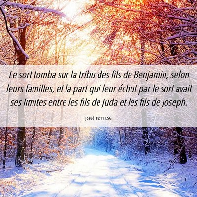 Picture 06 - Josué 18:11 LSG - Le sort tomba sur la tribu des fils de Benjamin, - Bible Verse Picture