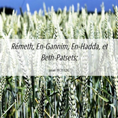 Picture 06 - Josué 19:21 LSG - Rémeth, En-Gannim, En-Hadda, et - Bible Verse Picture