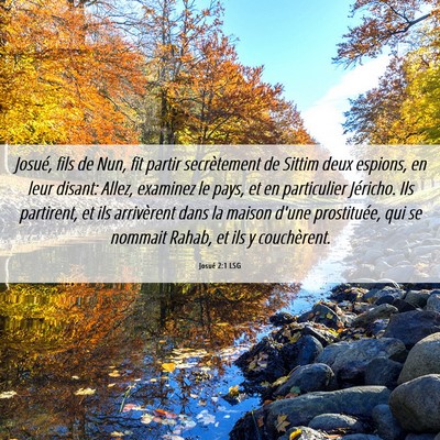 Picture 06 - Josué 2:1 LSG - Josué, fils de Nun, fit partir secrètement de - Bible Verse Picture