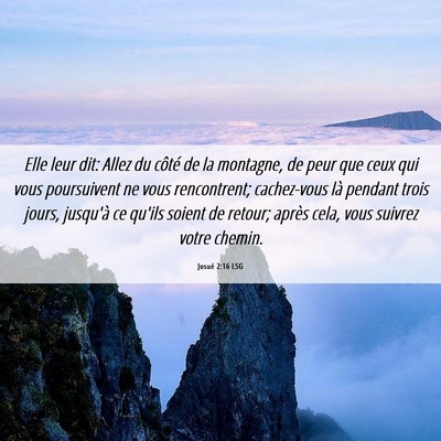 Picture 06 - Josué 2:16 LSG - Elle leur dit: Allez du côté de la montagne, de - Bible Verse Picture