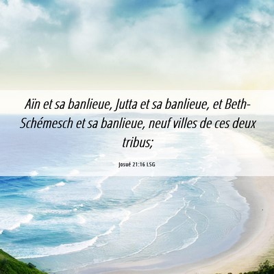 Picture 06 - Josué 21:16 LSG - Aïn et sa banlieue, Jutta et sa banlieue, et - Bible Verse Picture