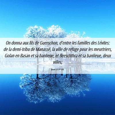 Picture 06 - Josué 21:27 LSG - On donna aux fils de Guerschon, d'entre les - Bible Verse Picture