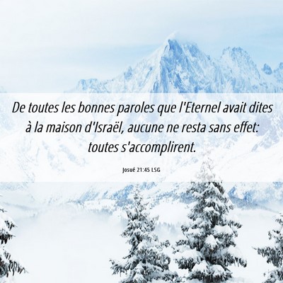 Picture 06 - Josué 21:45 LSG - De toutes les bonnes paroles que l'Eternel avait - Bible Verse Picture