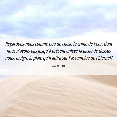 Picture 06 - Josué 22:17 LSG - Regardons-nous comme peu de chose le crime de - Bible Verse Picture