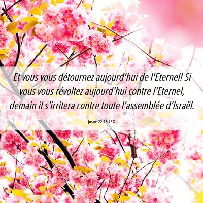 Picture 06 - Josué 22:18 LSG - Et vous vous détournez aujourd'hui de l'Eternel! - Bible Verse Picture