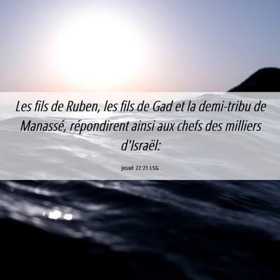 Picture 06 - Josué 22:21 LSG - Les fils de Ruben, les fils de Gad et la - Bible Verse Picture