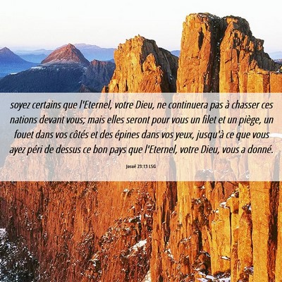 Picture 06 - Josué 23:13 LSG - soyez certains que l'Eternel, votre Dieu, ne - Bible Verse Picture