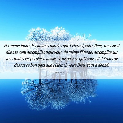 Picture 06 - Josué 23:15 LSG - Et comme toutes les bonnes paroles que l'Eternel, - Bible Verse Picture