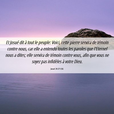 Picture 06 - Josué 24:27 LSG - Et Josué dit à tout le peuple: Voici, cette - Bible Verse Picture
