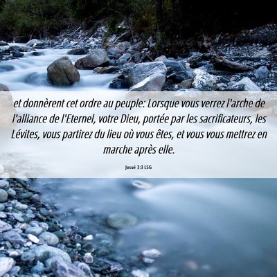 Picture 06 - Josué 3:3 LSG - et donnèrent cet ordre au peuple: Lorsque vous - Bible Verse Picture